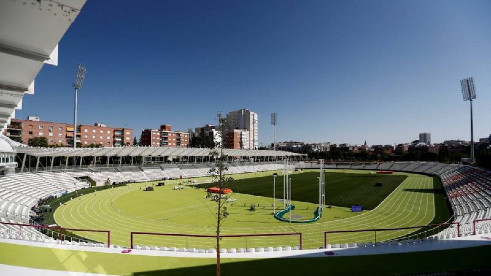 Vista del Estadio Vallehermoso en Madrid. 