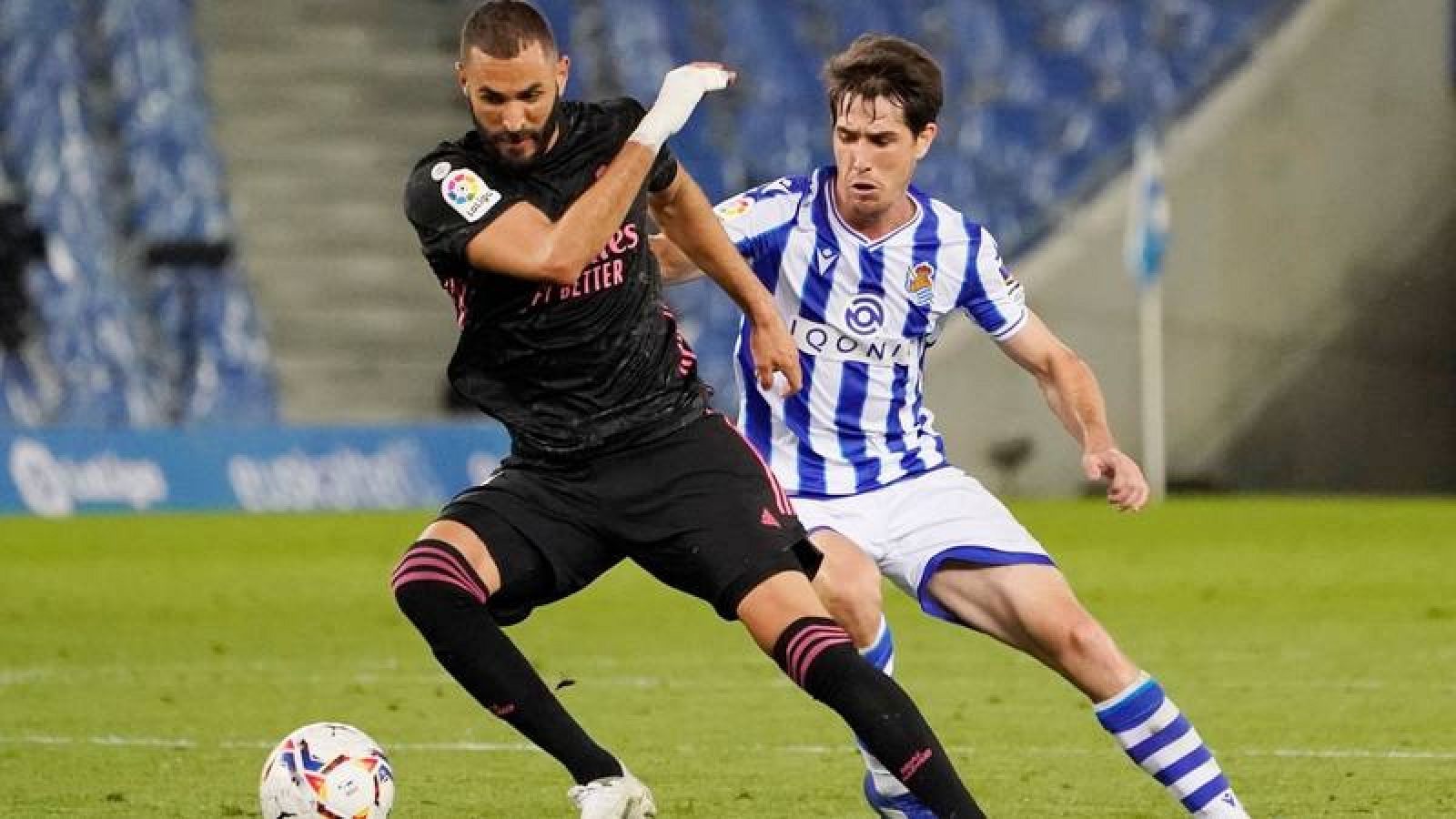 Benzema, en el partido contra la Real Sociedad.