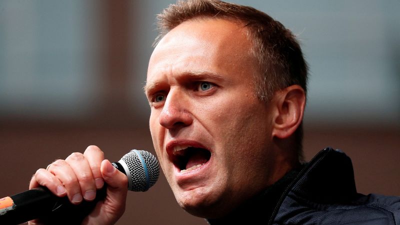 El líder opositor ruso Alexei Navalny durante un mitin político en una imagen de archivo de 2019