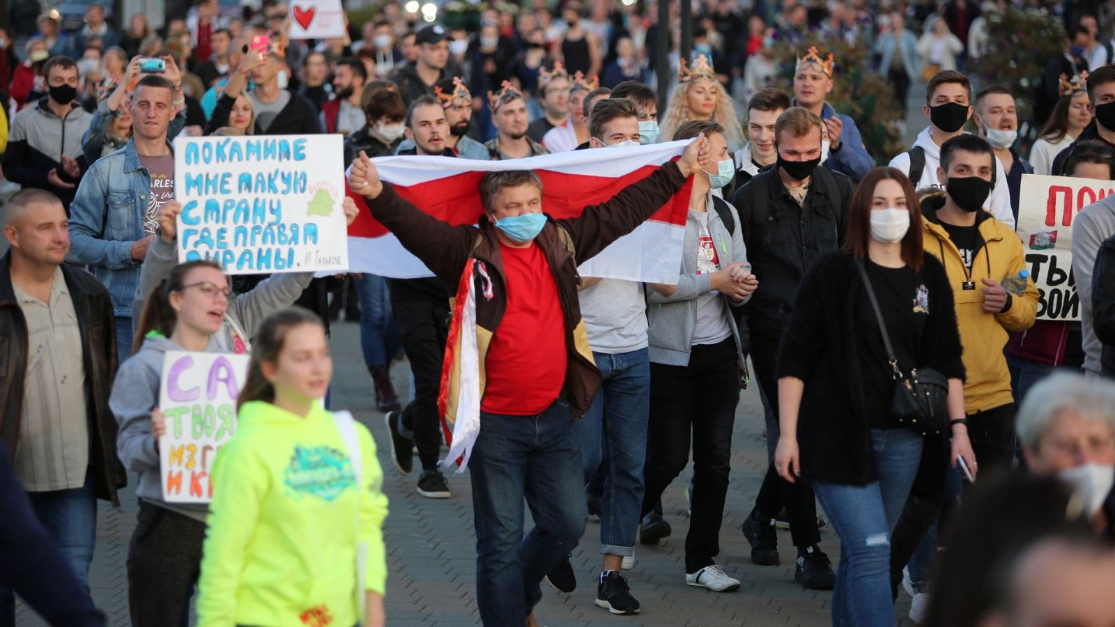 Manifestación contra la investidura de Alexandr Lukashenko en Minsk (Bielorrusia)