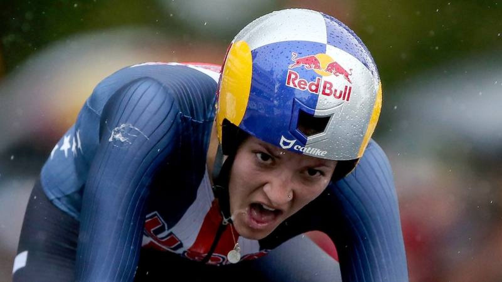Imagen de la ciclista estadounidense Chloé Dygert. 