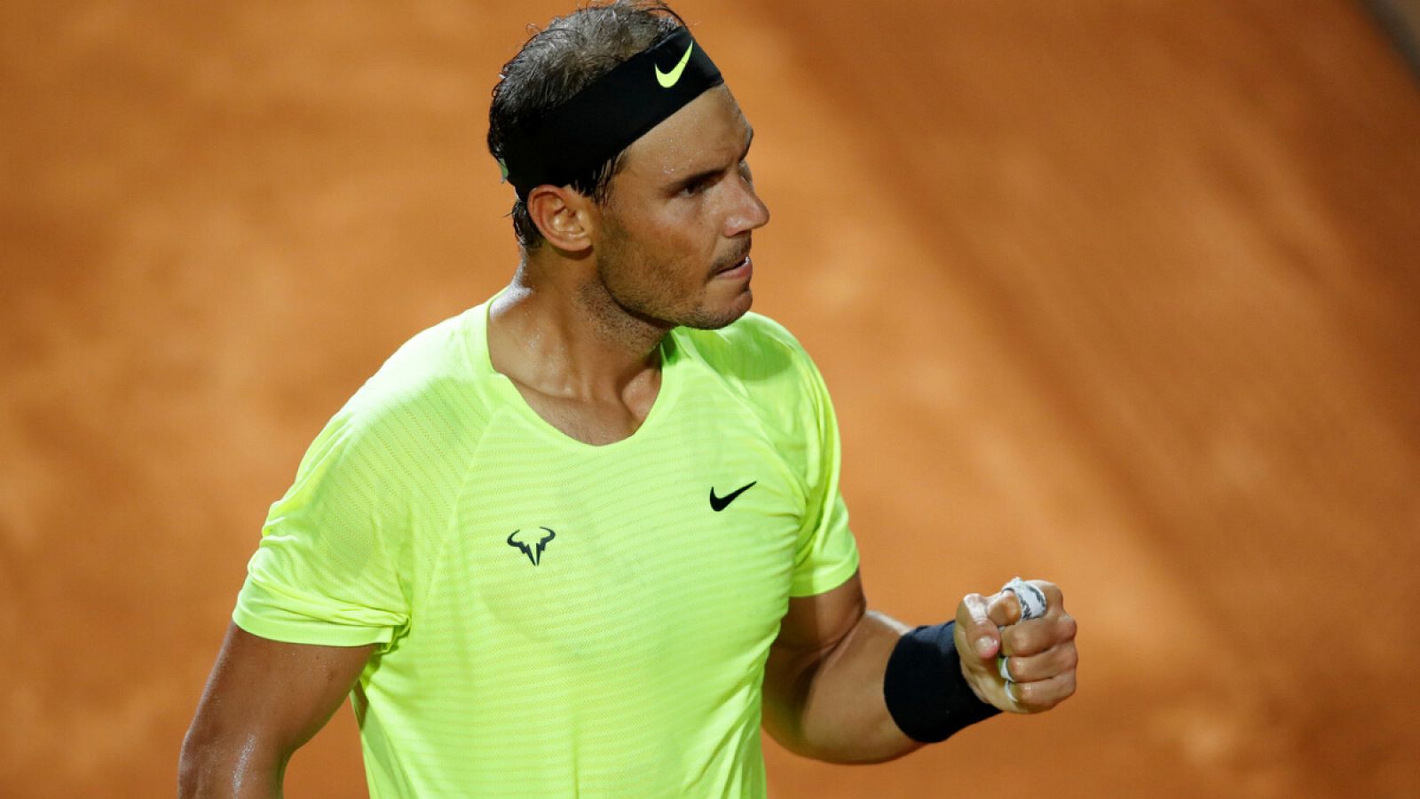 Imagen: Rafa Nadal celebra un punto en el pasado Masters 1000 de Roma