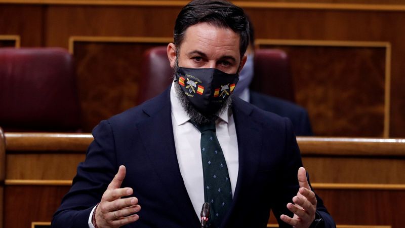 El líder de Vox, Santiago Abascal, en el Congreso