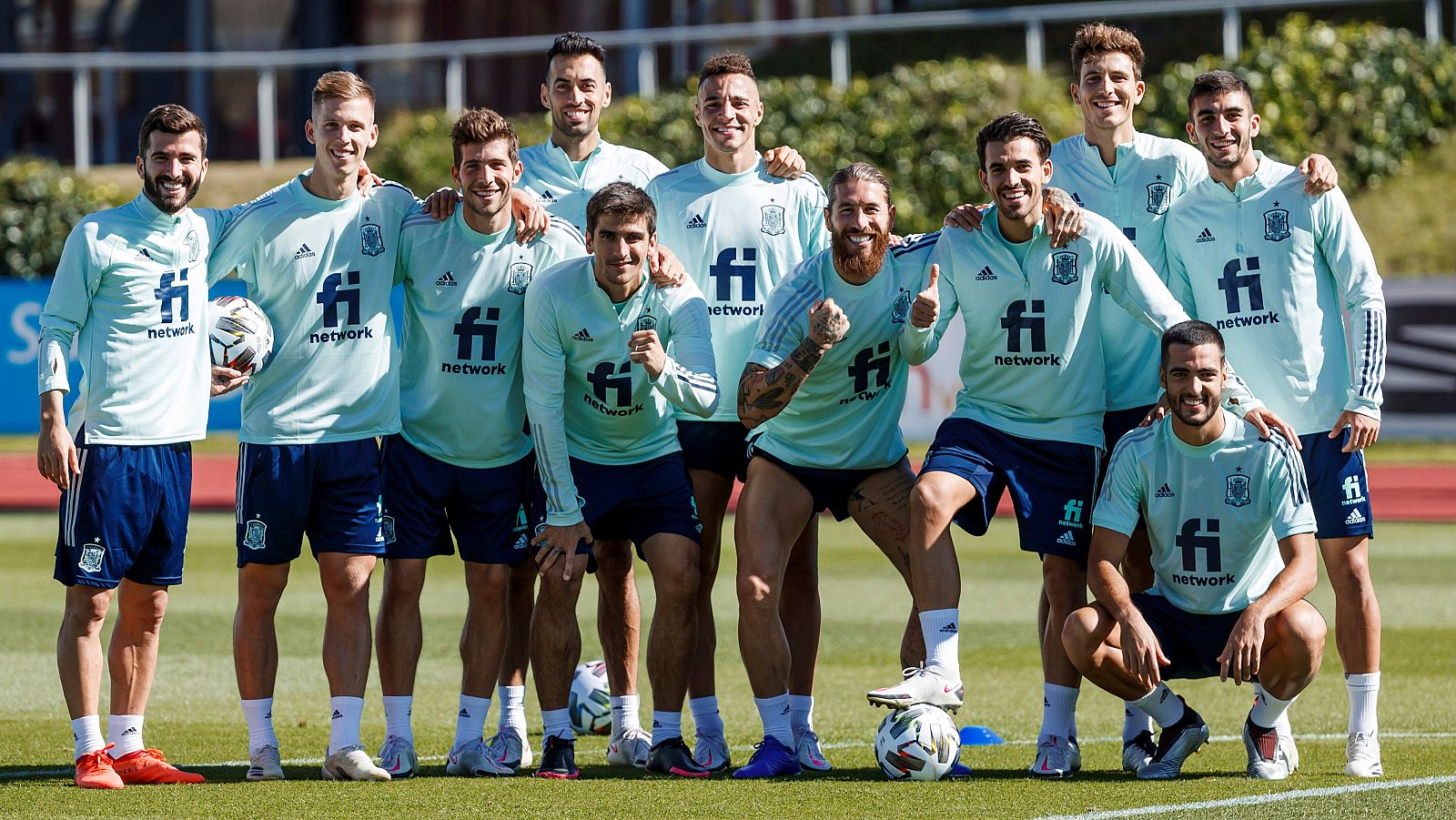 Entrenamiento de la selección española de fútbol en Las Rozas
