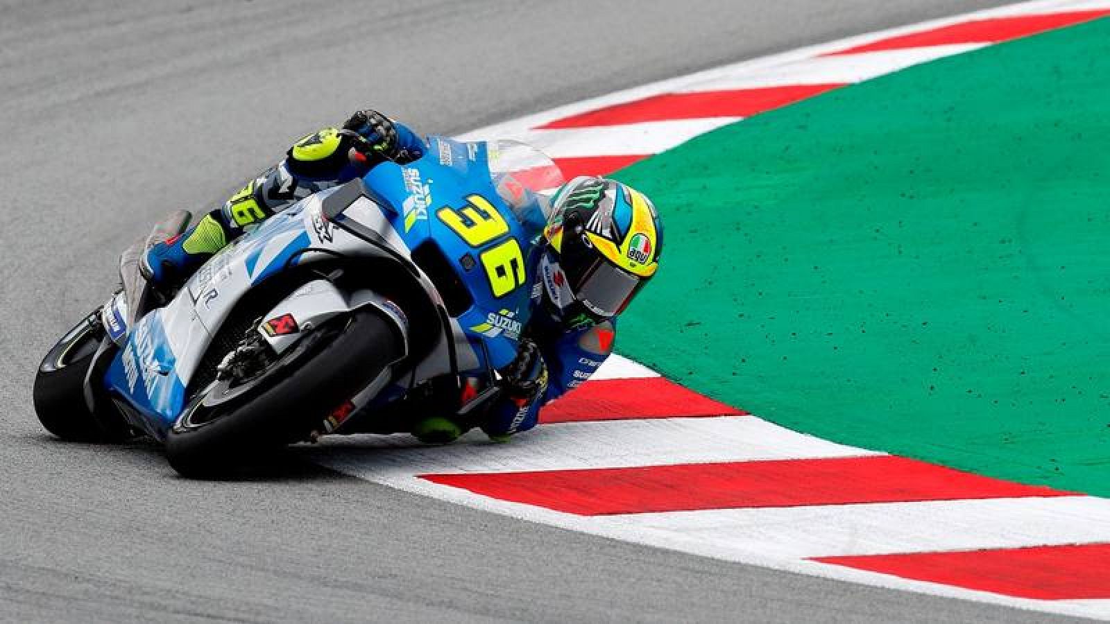 El piloto español de Suzuki Joan Mir durante el pasado GP de Cataluña del Mundial de MotoGP. 