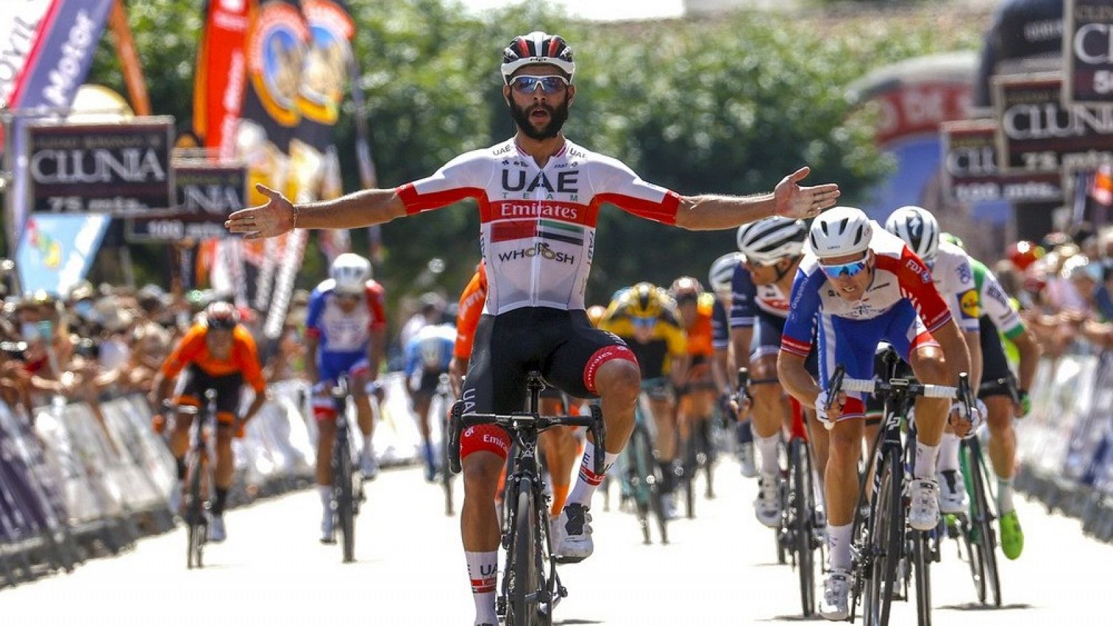 Fernando Gaviria en una imagen de archivo ganando una etapa de la Vuelta a Burgos.