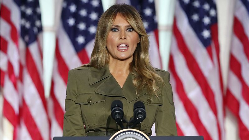La primera dama de Estados Unidos, Melania Trump, durante su intervención en la Convención Republicana.