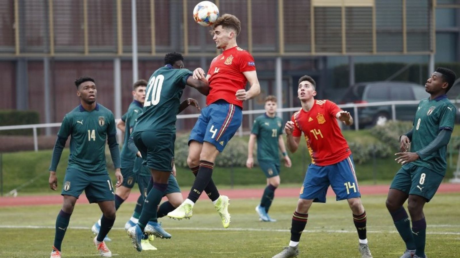 Imagen del partido amistoso Sub-19 entre España e Italia en enero de 2020.