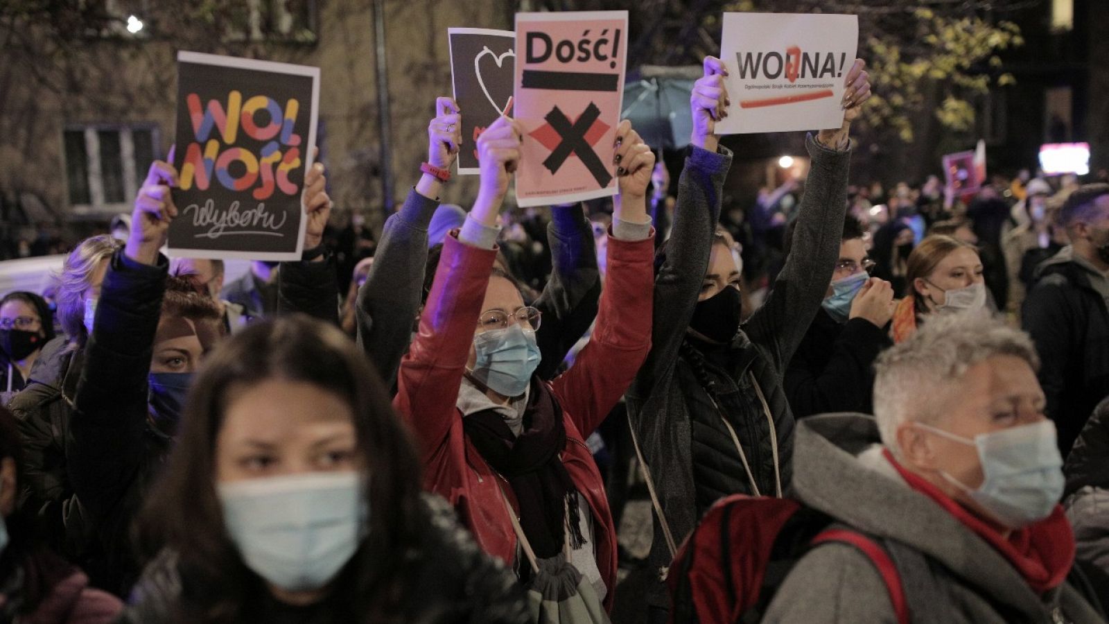 Una imagen de la manifestación en la capital de Polonia, Varsovia.