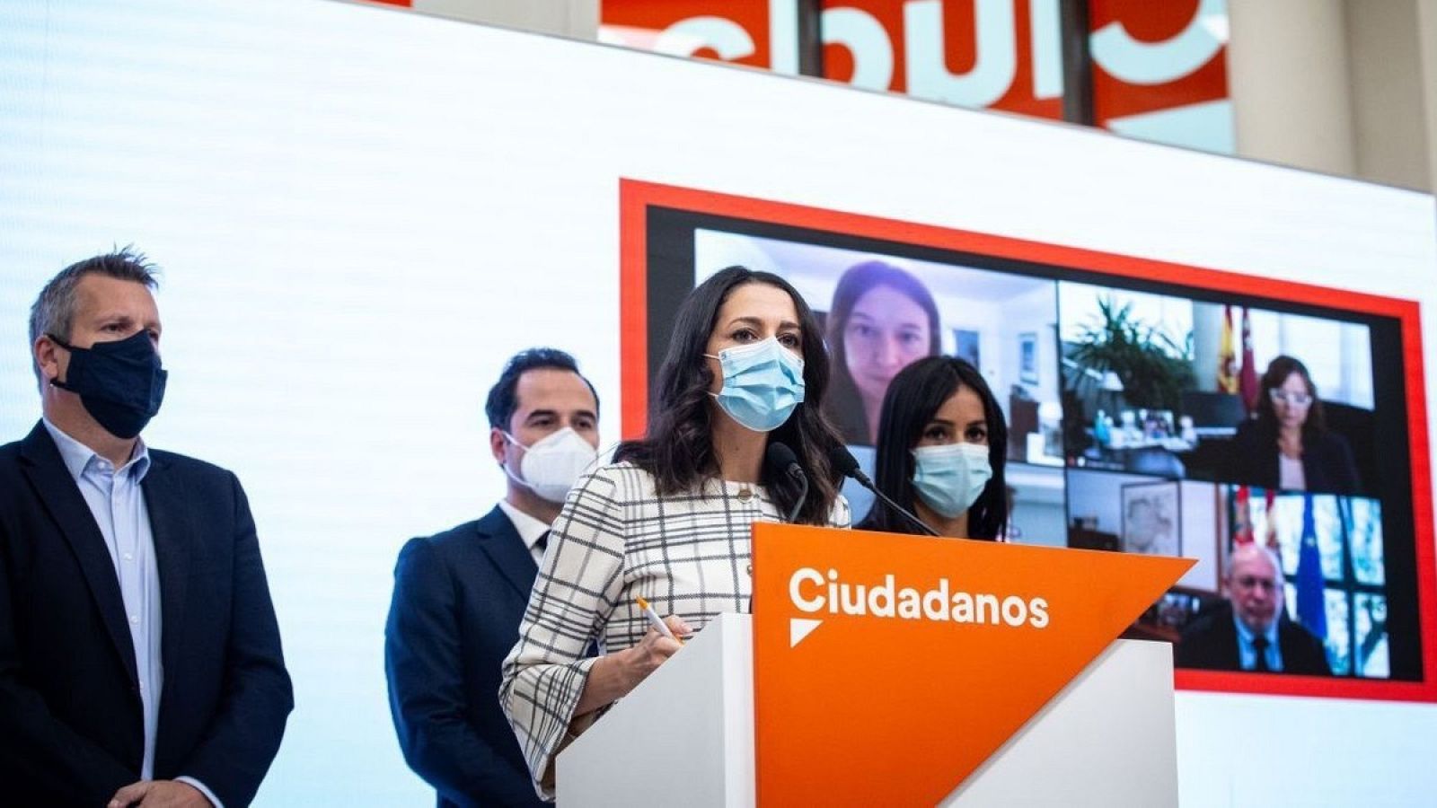 La cúpula de Ciudadanos en la sede del partido
