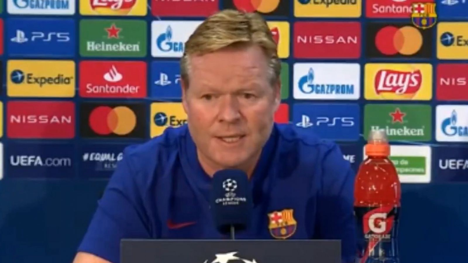 Ronald Koeman, técnico del Barça, en rueda de prensa.