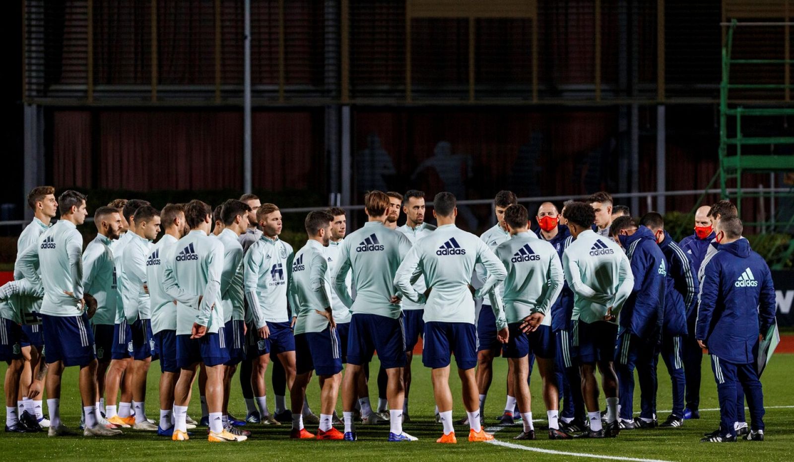 Entrenamiento de la selección española de fútbol.