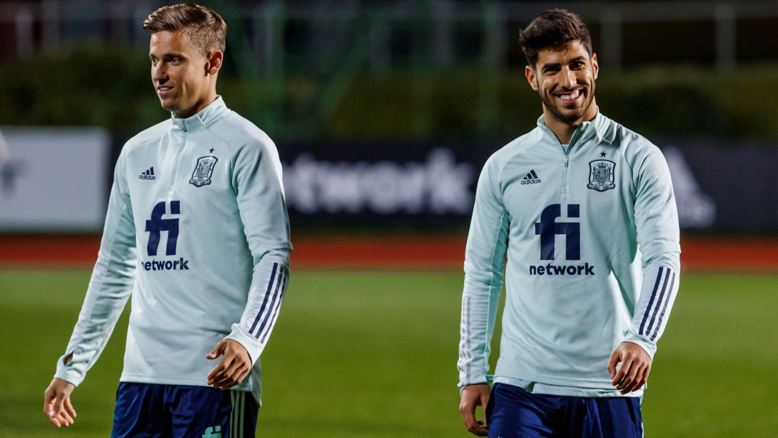 Marcos Llorente y Marco Asensio, en el entrenamiento de la selección.