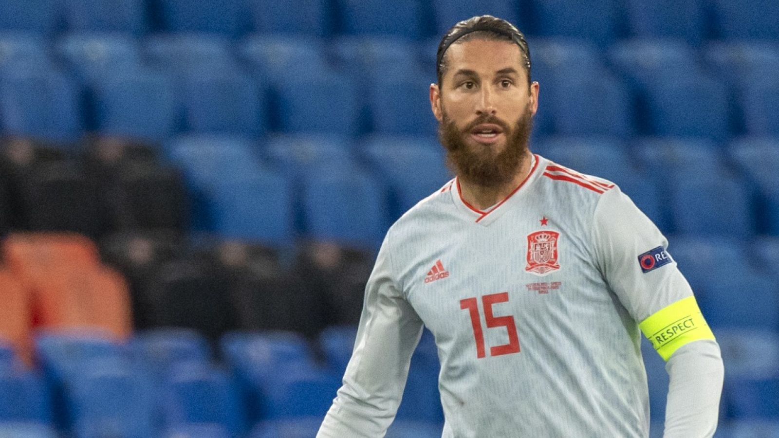 Sergio Ramos en el partido ante Suiza