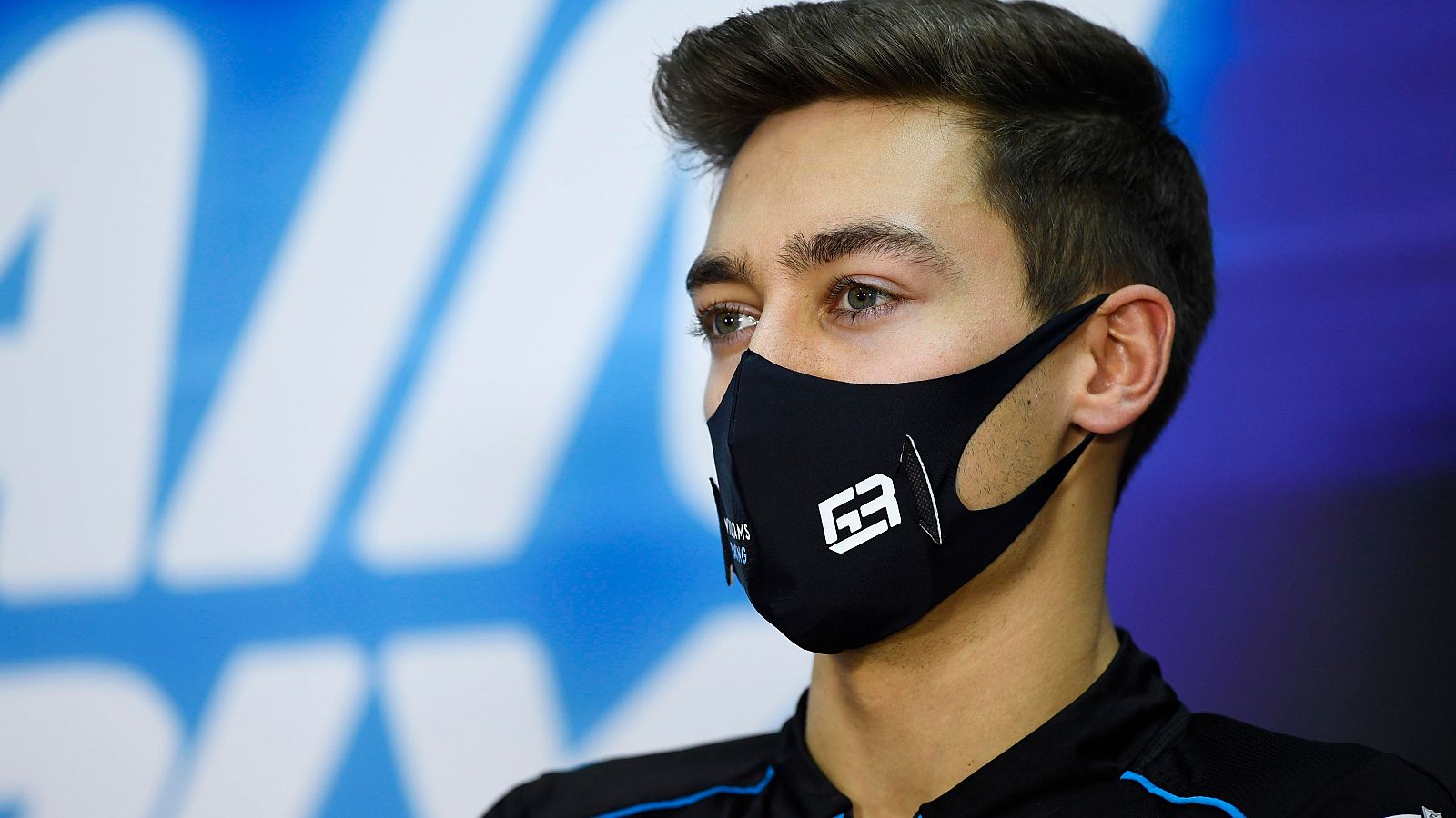 Imagen del piloto británico de Williams George Russell.