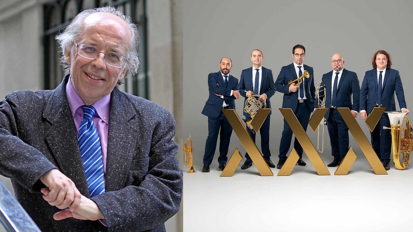 José Luis Temes con el grupo Spanish Brass