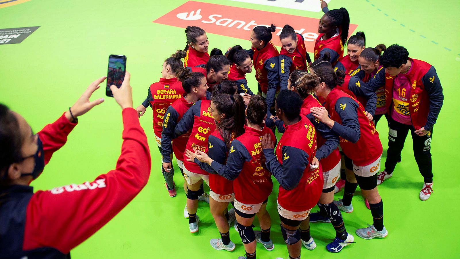 Las jugadoras de la selección española de balonmano.