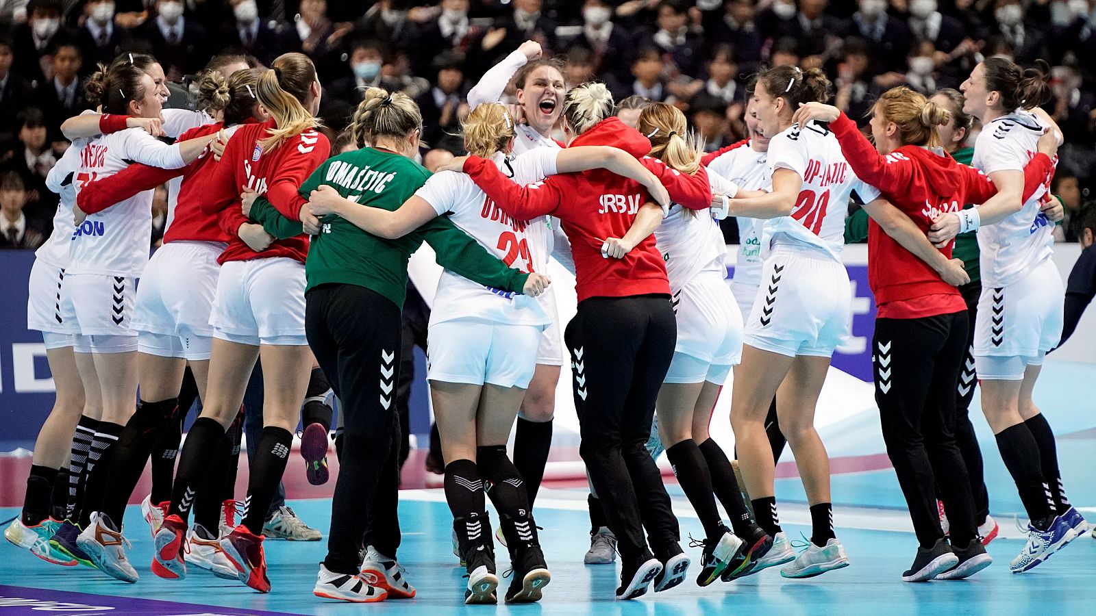 Imagen de archivo de la selección de balonmano femenino de Serbia durante el pasado Mundial de Japón 2019.