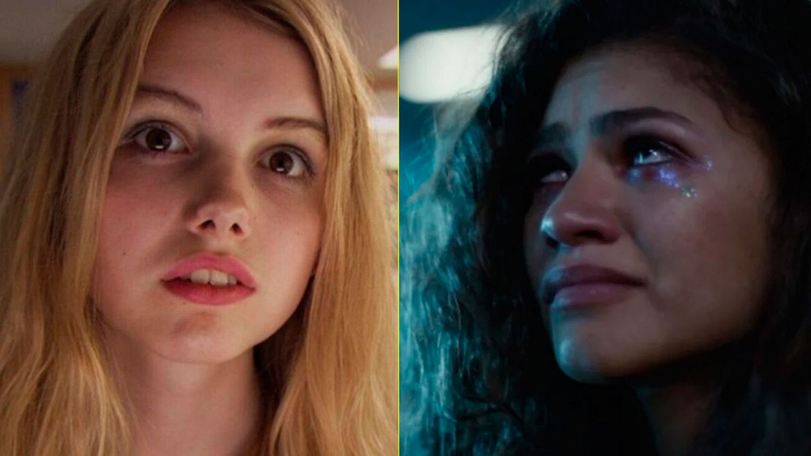 Hannah Murray en 'Skins' como Cassie (izq) y Zendaya como Rue en 'Euphoria'.