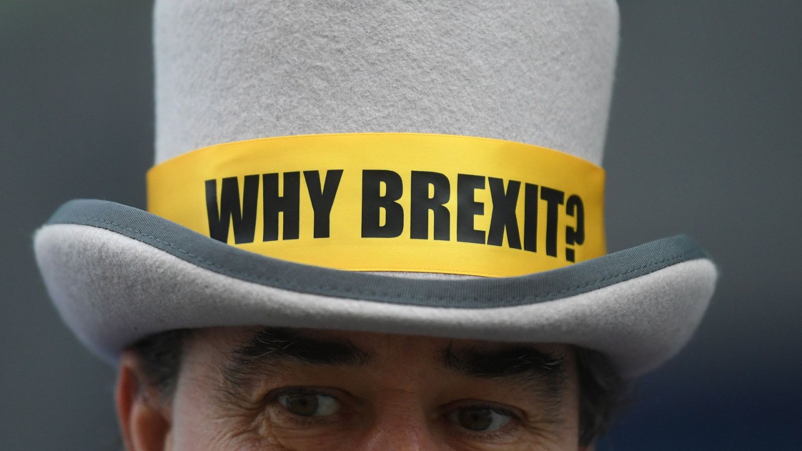 El detractor del 'Brexit', Steve Bray, este viernes en Londres