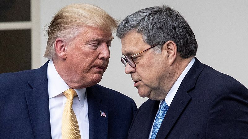 Donald Trump y William Barr, en un acto en la Casa Blanca en 2019