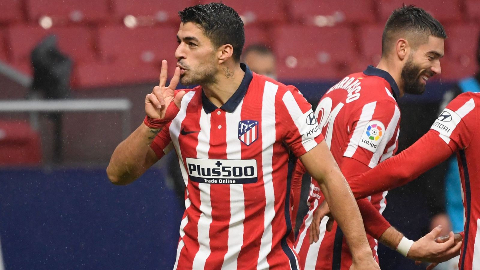 Suárez celebra el gol anotado al Elche