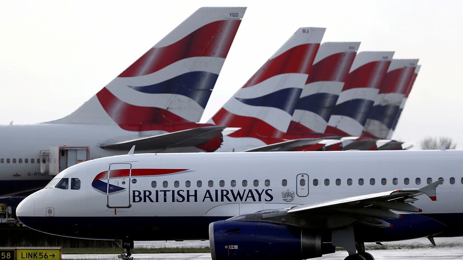 Aeronaves de British Airways en la Terminal 5 del Aeropuerto de Heathrow, en Londres.