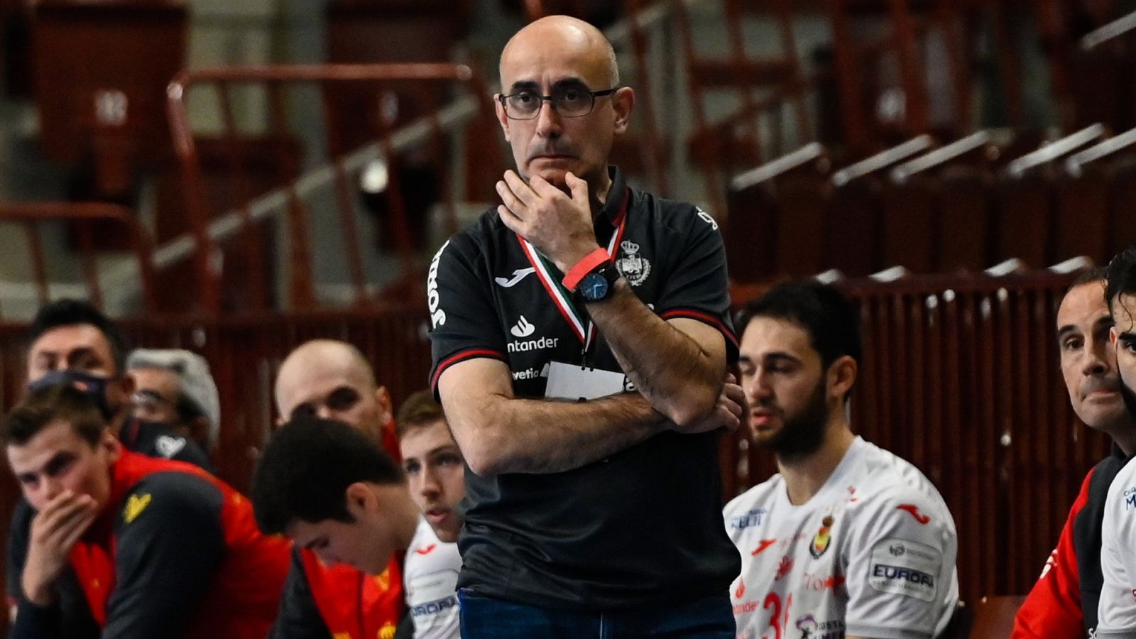 El seleccionador Jordi Ribera, en el pasado Hungría - España de la EHF Euro Cup.