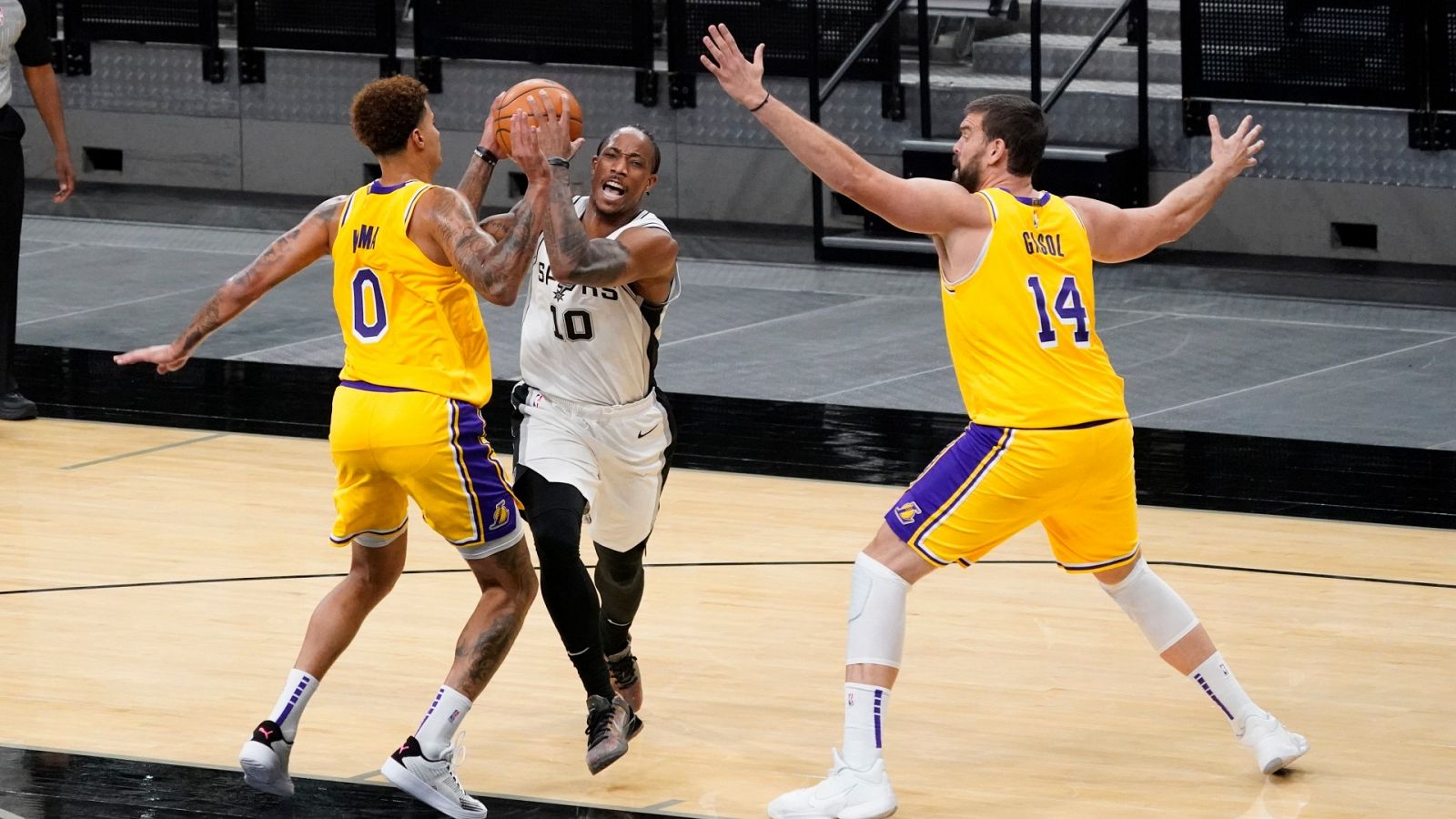 Marc Gasol en el partido de Lakers ante los Spurs.