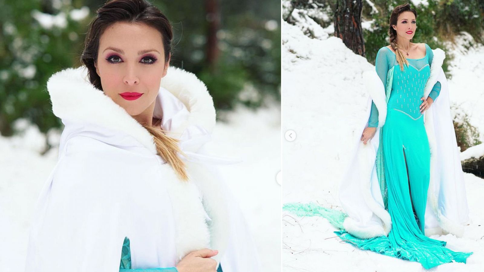 Gisela se viste de Elsa de Frozen en las nieves que deja la borrasca Filomena