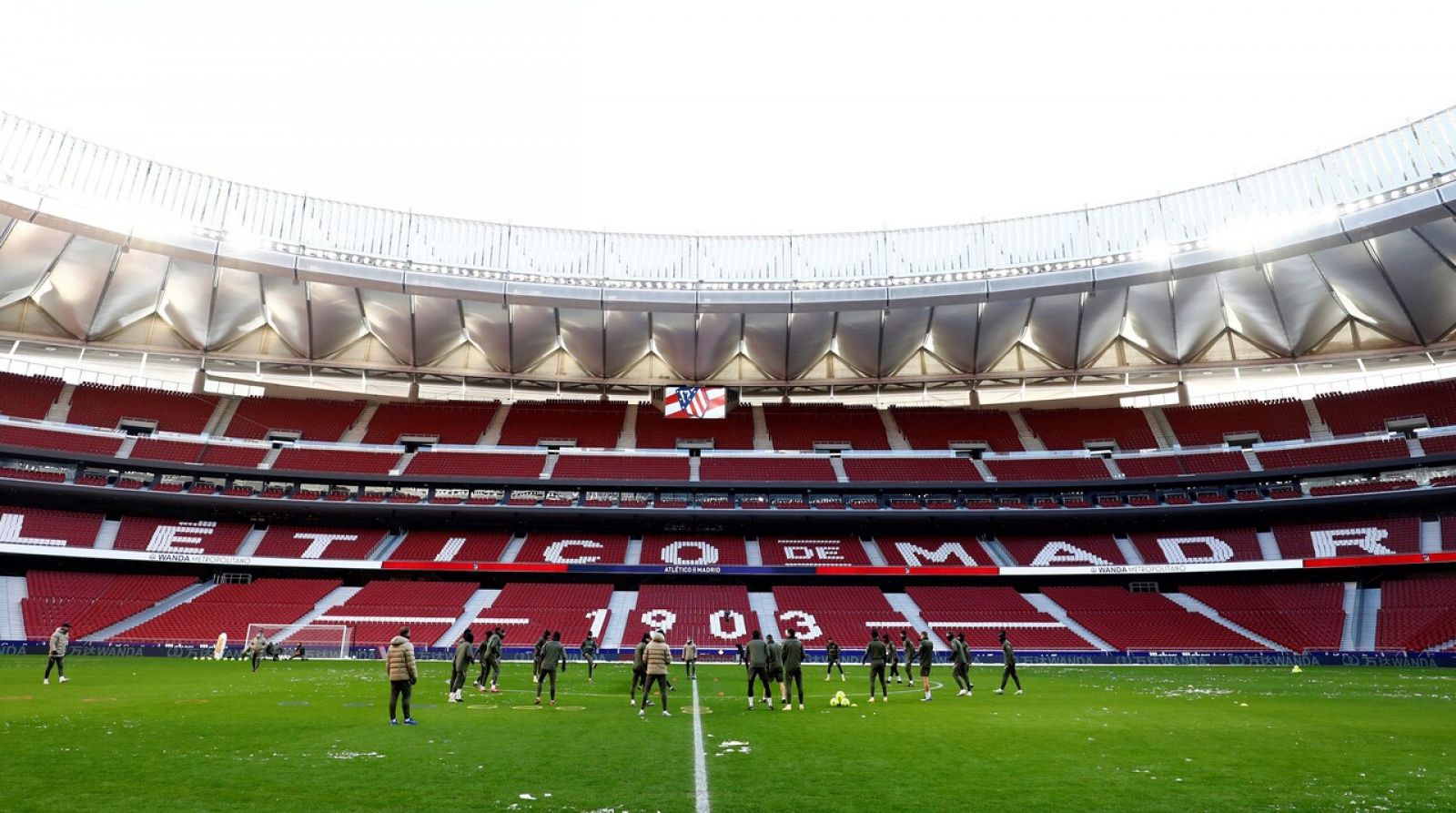 Entrenamiento del Atlético en el Wanda Metropolitano.