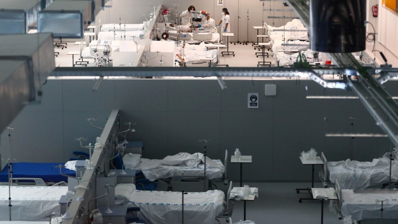 Aspecto del hospital Isabel Zendal en Madrid, el pasado 11 de enero, con pacientes de COVID-19. REUTERS/Sergio Perez 