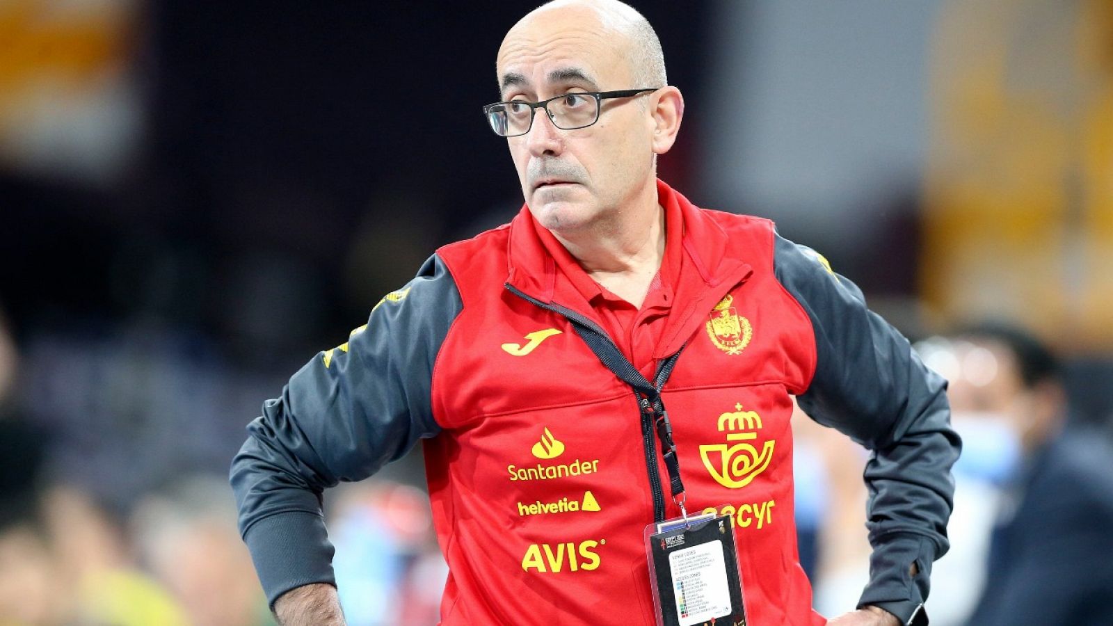 El seleccionador español de balonmano, Jordi Ribera, durante el debut de su equipo ante Brasil en el Mundial 2021.