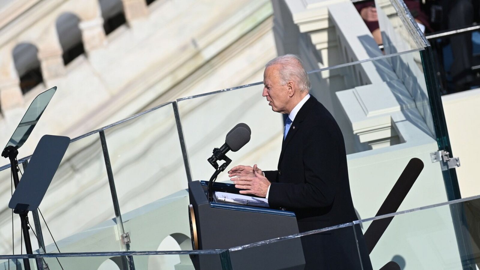 El presidente de Estados Unidos, Joe Biden, durante su discurso de investidura en el Capitolio.  EFE/EPA/SAUL LOEB