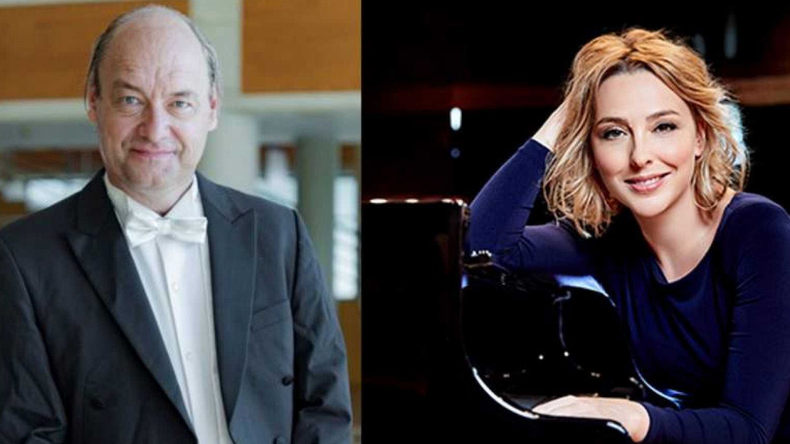 El director de orquesta Jan Willem de Vriend y la pianista Judith Jáuregui