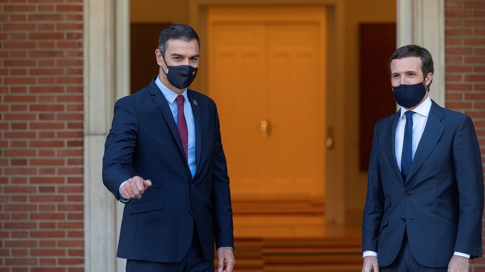 Pedro Sánchez y Pablo Casado, en su última reunión en Moncloa, en septiembre de 2020.