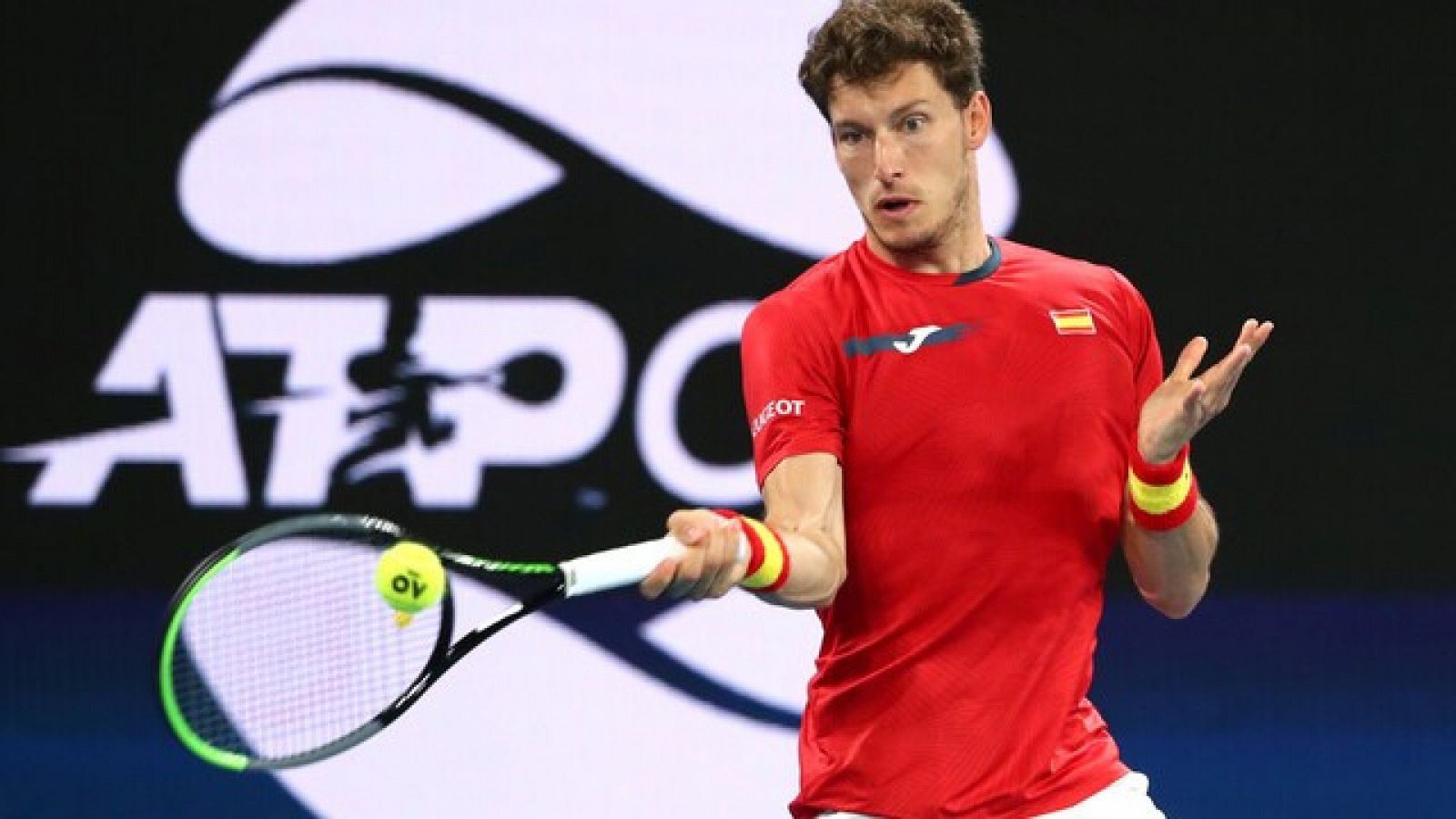 El tenista español Pablo Carreño en su partido ante Michail Pevrolakis de la ATP Cup 2021.