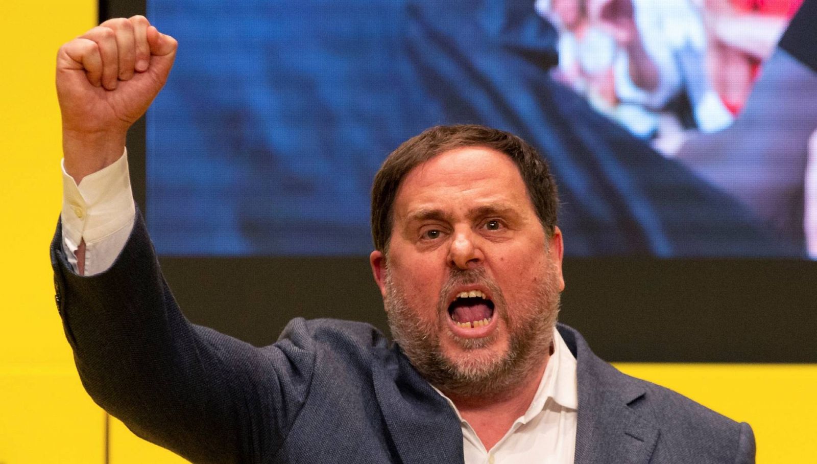 El líder de ERC, Oriol Junqueras, durante el primer acto de campaña electoral de ERC en Cataluña