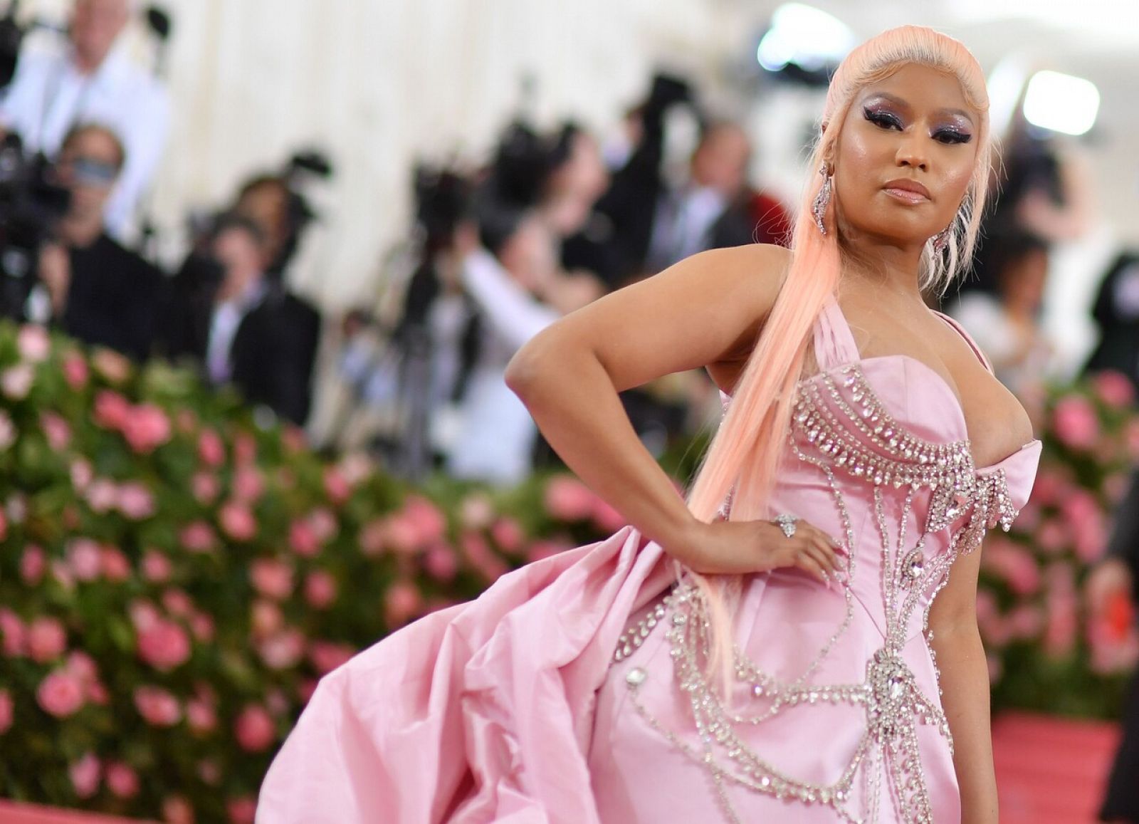 Nicki Minaj en la alfombra roja de la gala del MET en 2019.