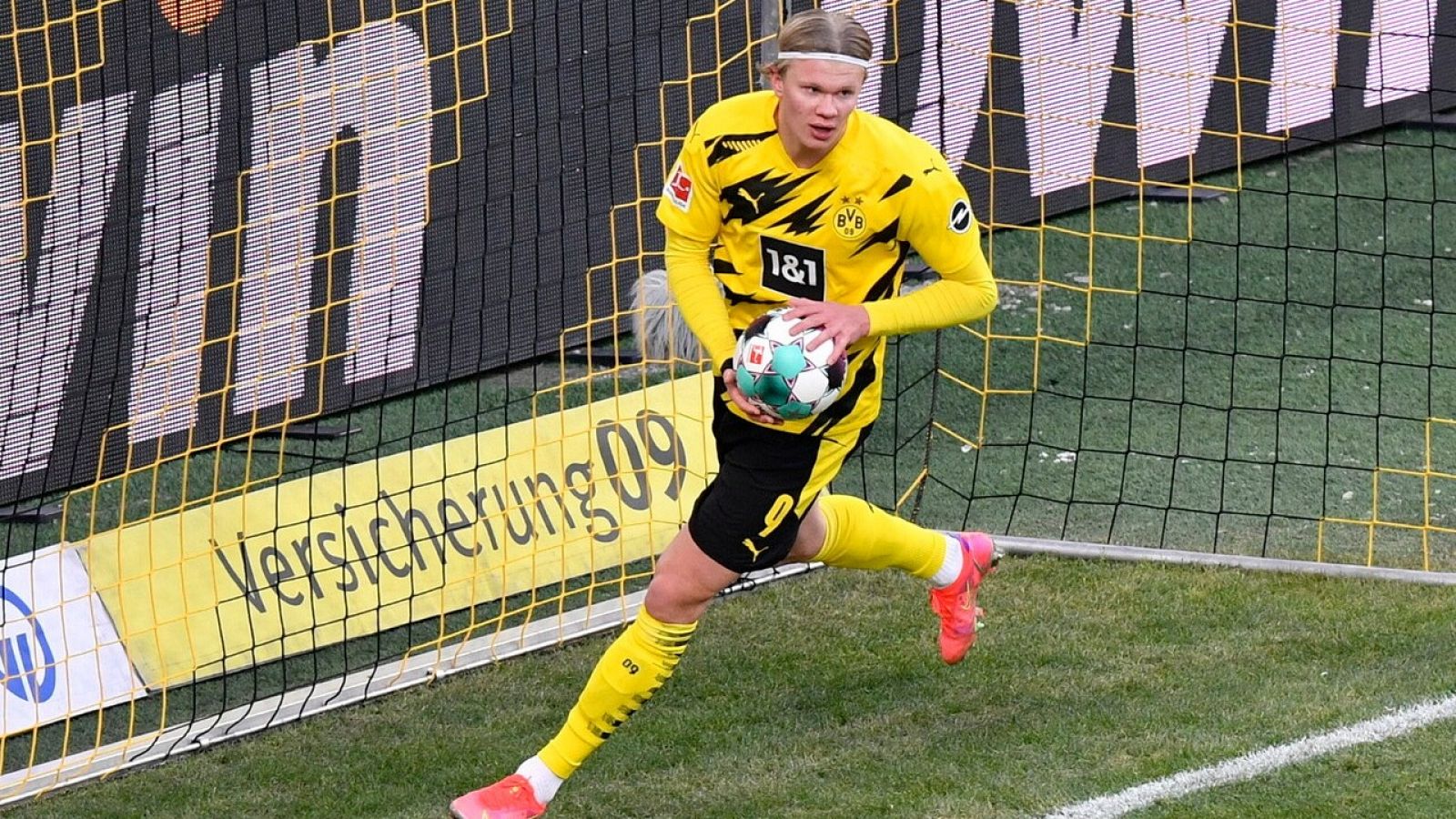 Erlin Haaland, tras anotar un gol ante el Hoffenheim en la pasada jornada.