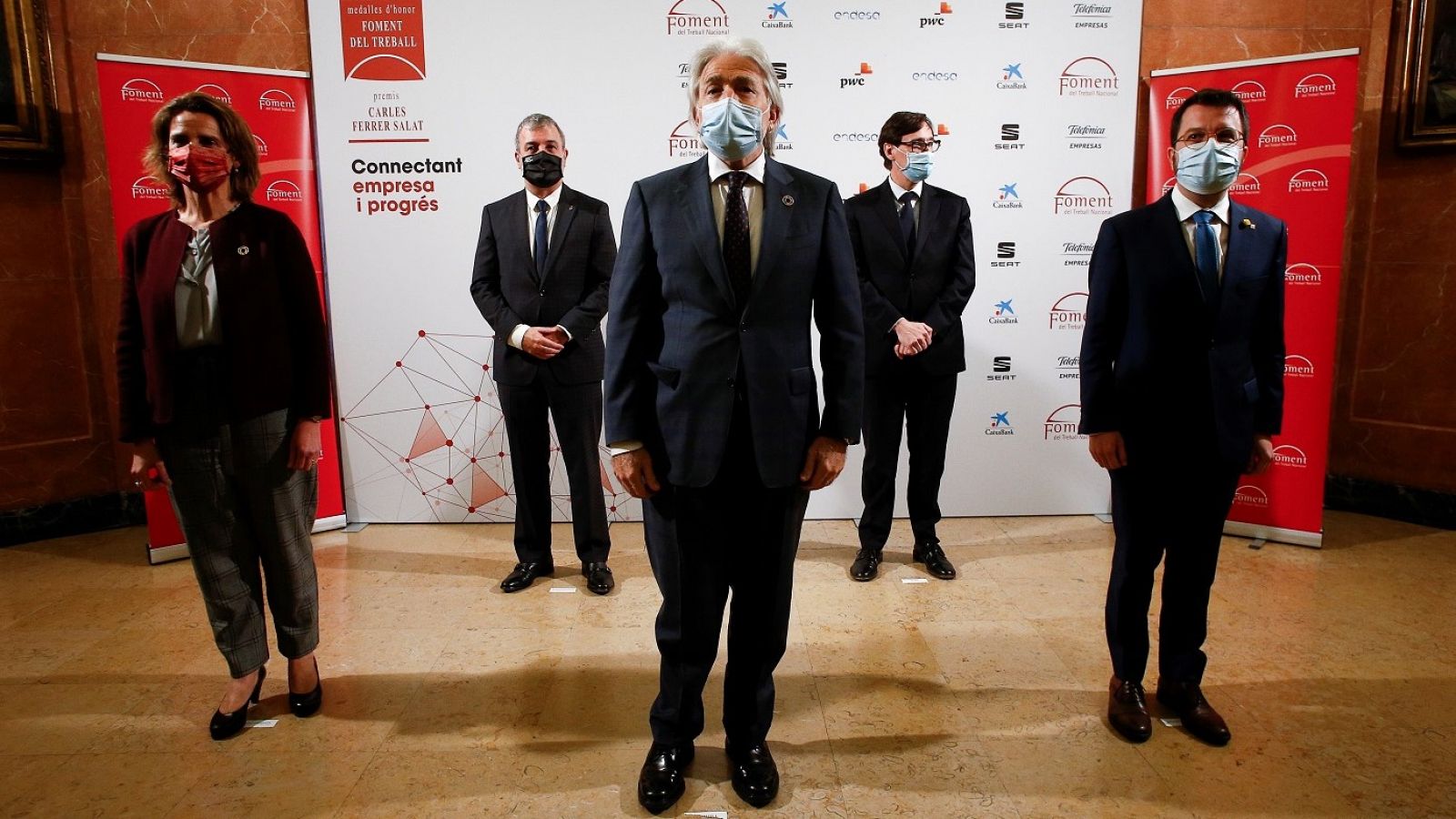 Entrega dels premis Carles Ferrer Salat de Foment del Treball durant la pandèmia