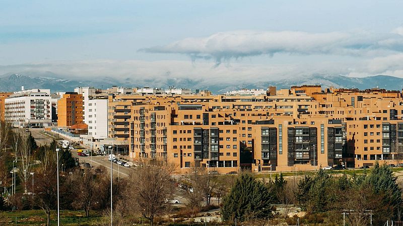 Vista de un barrio residencial en Madrid