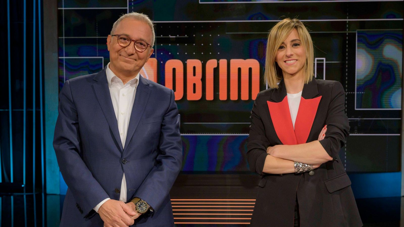 Xavier Sardà i Ana Boadas al plató del programa 'Obrim fil'