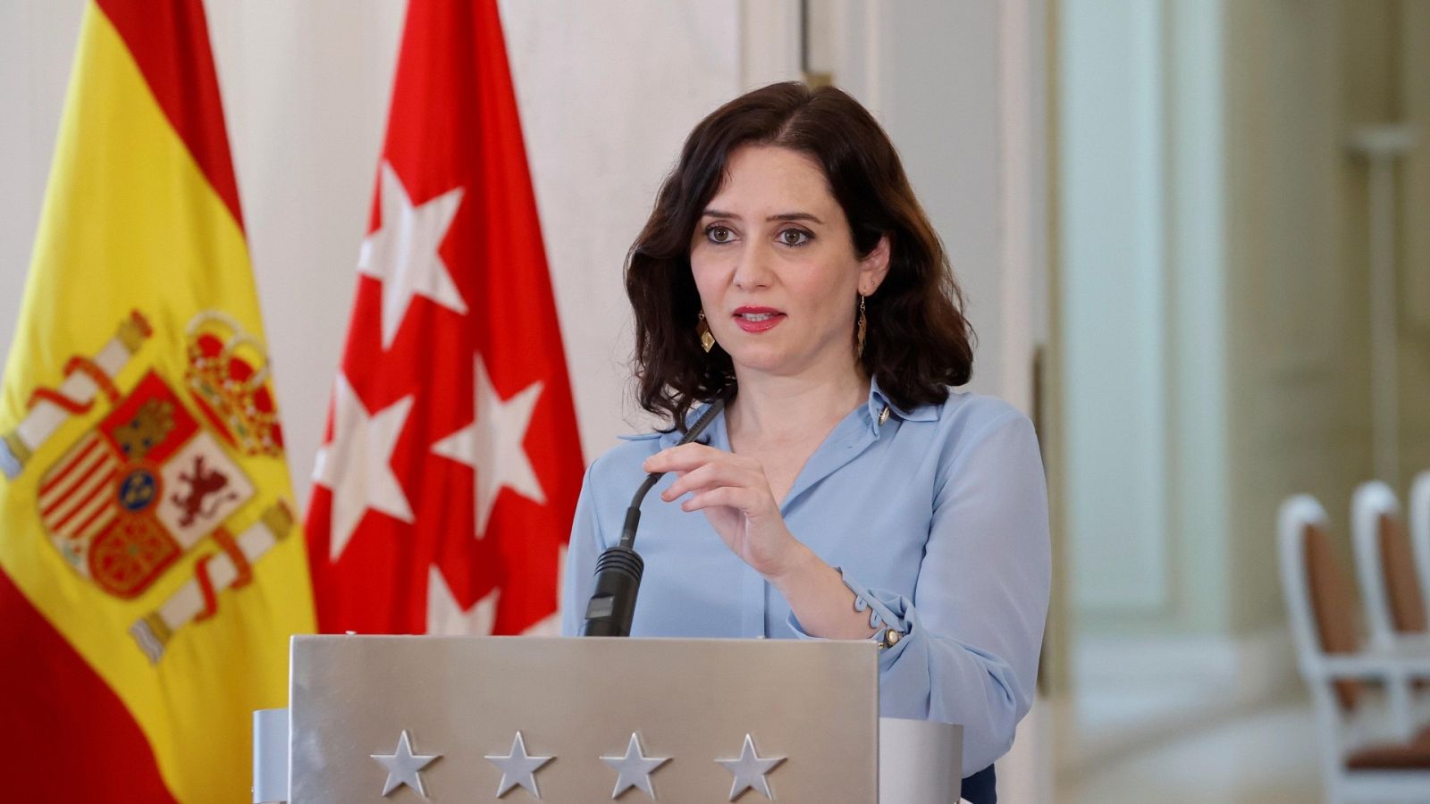 La presidenta de la Comunidad de Madrid, Isabel Díaz Ayuso anuncia el adelanto de las elecciones