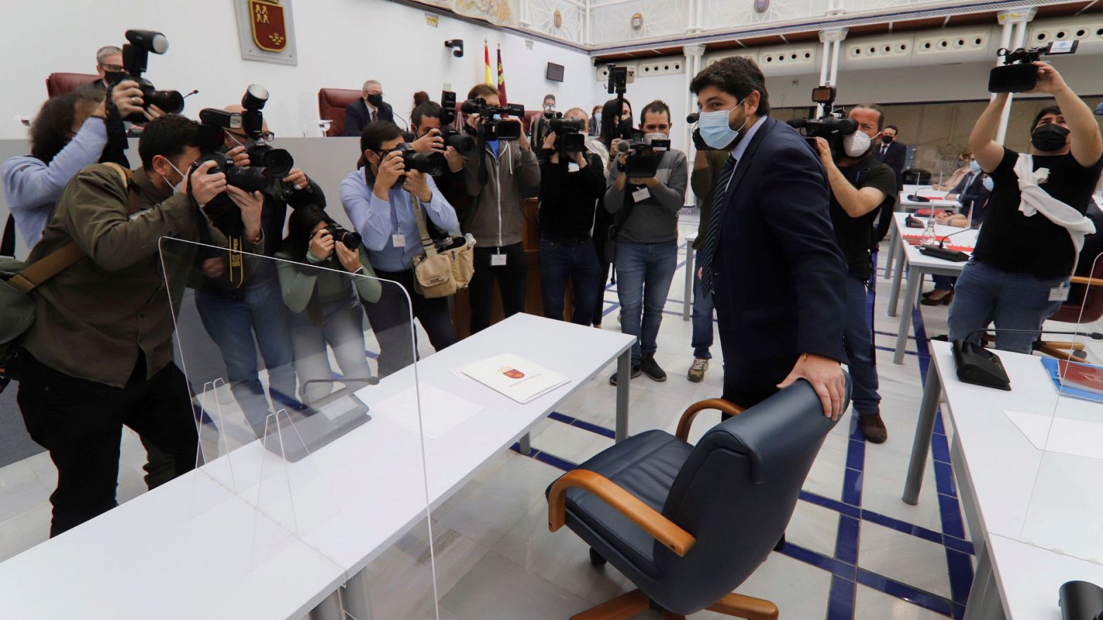 Primera sesión del debate de la moción de censura presentada por Cs y PSOE contra el Gobierno de coalición de Murcia,