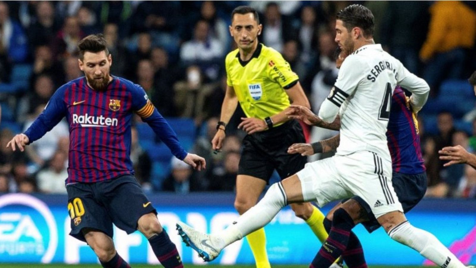 Messi y Ramos en un clásico Madrid-Barça