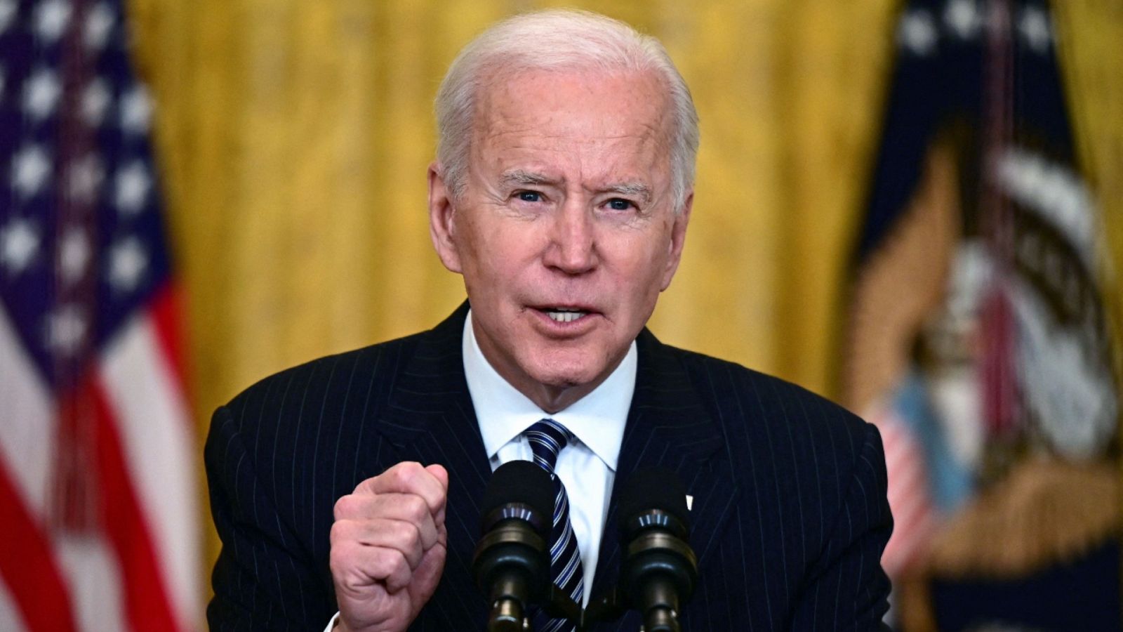 El presidente de Estados Unidos, Joe Biden, durante una rueda de prensa en la Casa Blanca el jueves 18 de marzo de 2021.