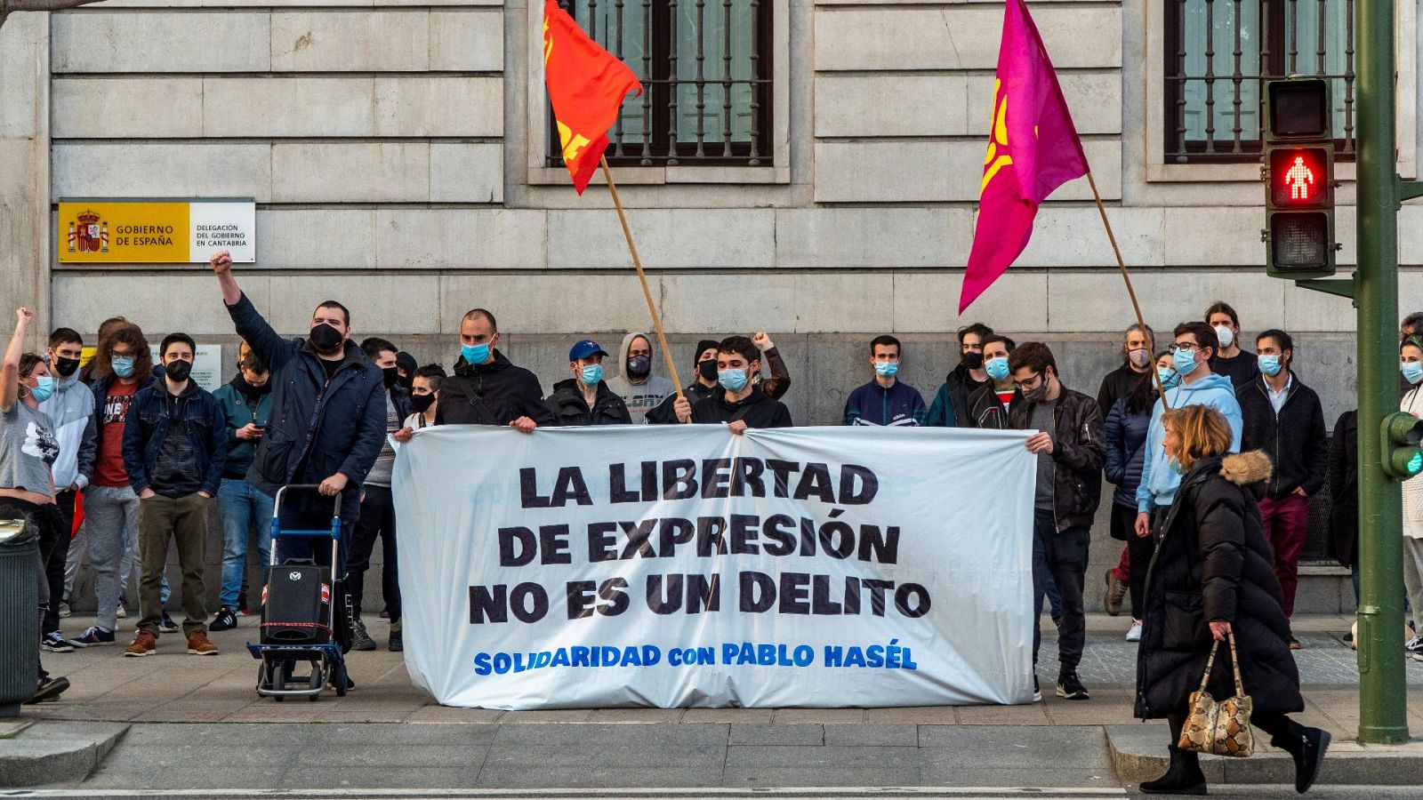 Concentración en Santander en apoyo al rapero Pablo Hasel