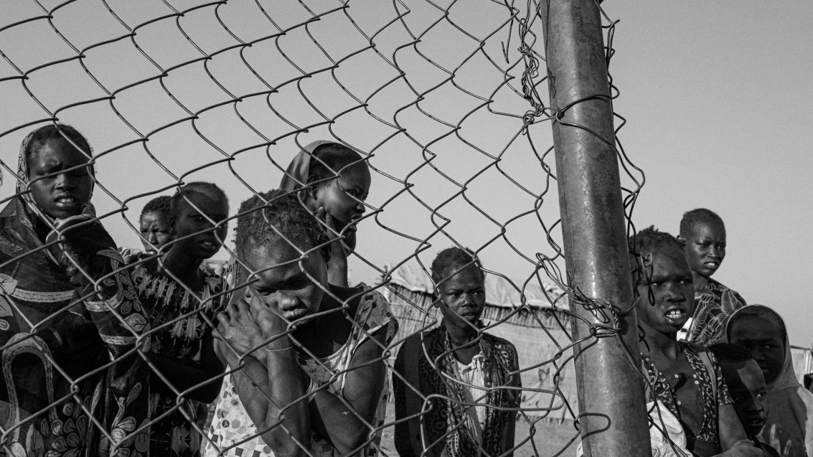 Niñas dentro del campo de desplazados de Bentiu, en Sudán del Sur