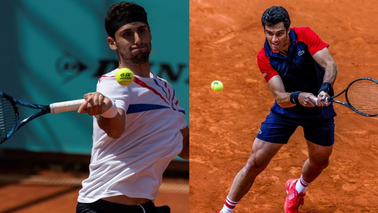 Pablo Andújar y Carlos Taberner durante el Mutua Madrid Open 2021.